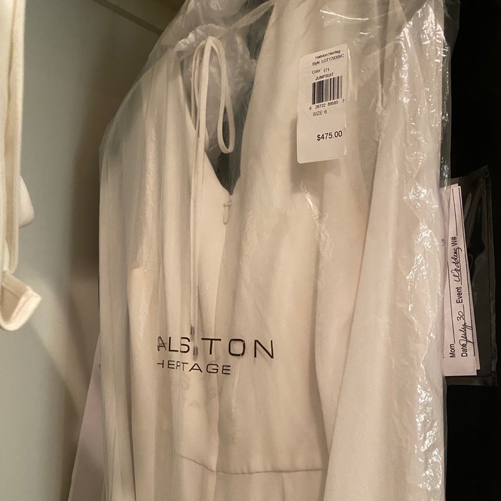 Halston Heritage White Dramatic Sleeve Jumpsuit - image 6